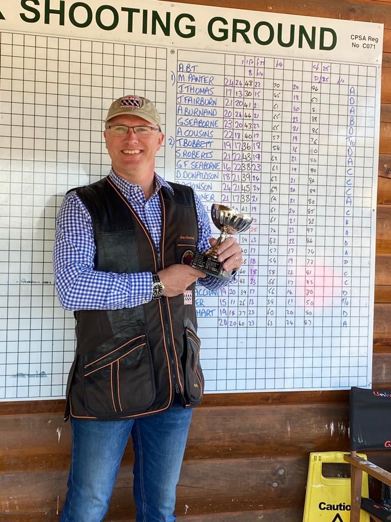 Air-Seal Products tyre sealant managing director winning a shooting competition