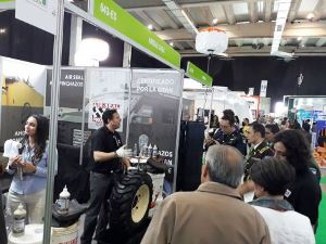 Air-Seal Products tyre sealant demonstrating at a trade show in Chile