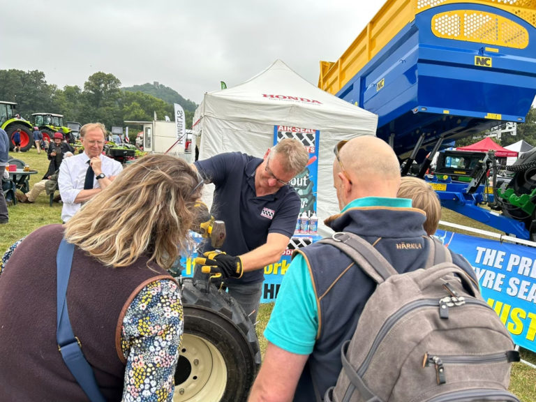 Air-Seal Products tyre sealant demonstration at the dunster show