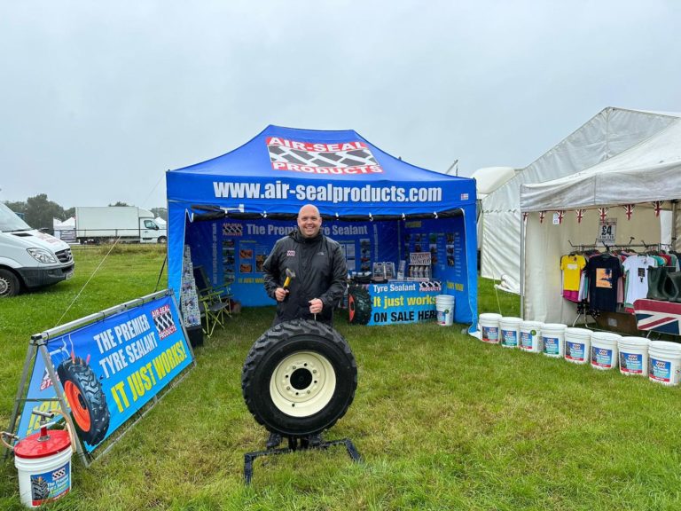 Air-Seal Products general manager conducting a tyre sealant demonstration